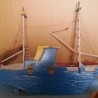 Barco pesquero. Maqueta artesanal. Años 70