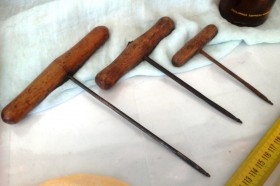 Barrenos, barrenillos. Colección magnífica de 3 unidades ordenadas por tamaño