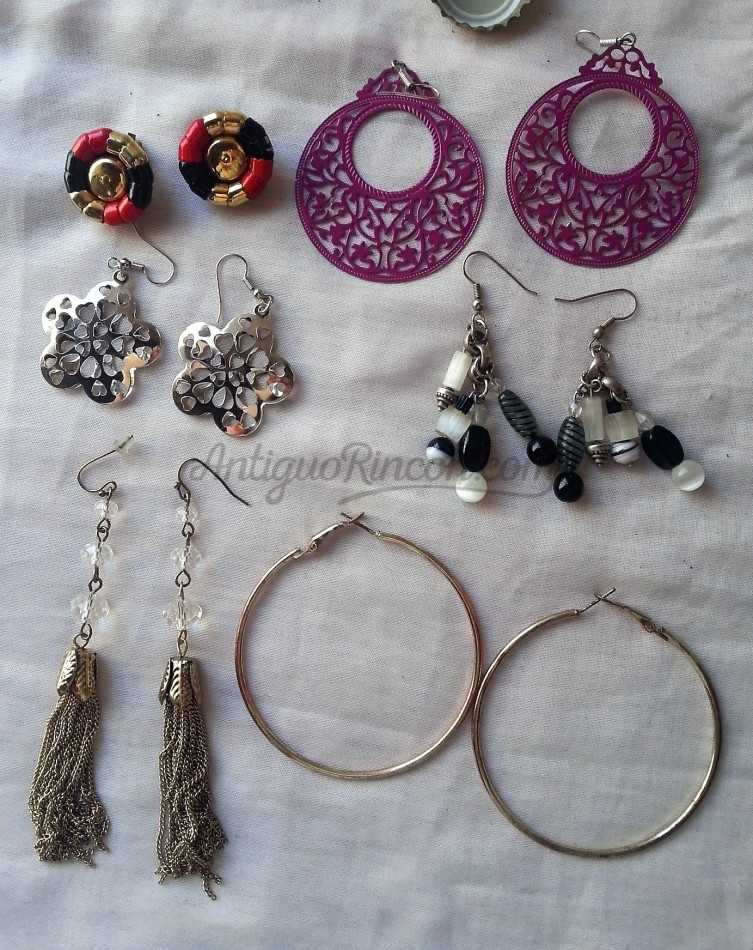 PENDIENTES bisutería vintage. Lote de 12 pares. Preciosos