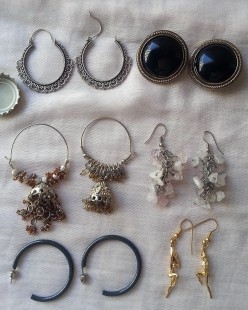 Pendientes Vintage. Bisutería. Lote de 6 pares diferentes