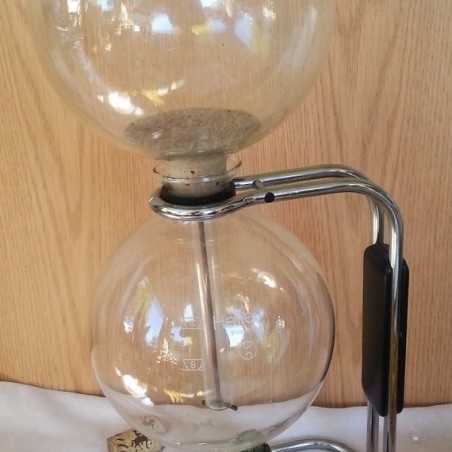 Cafetera en vidrio Hellem. Años 60. Francesa. Tipo probeta.