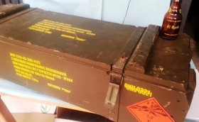 Caja de madera. Militar de munición (original). Espectacular. Enorme