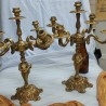 Candelabros en bronce. Pareja. Cinco brazos