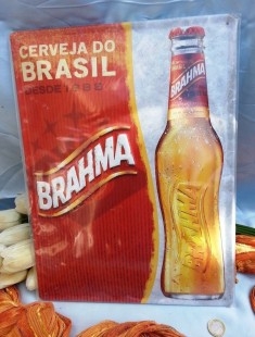 Chapa publicitaria cerveza Brahma. Nueva