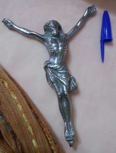 Cristo en bronce blanco. Años 70.