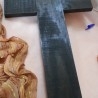 Crucifijo en madera y Cristo en metal. VIntage.Años 80
