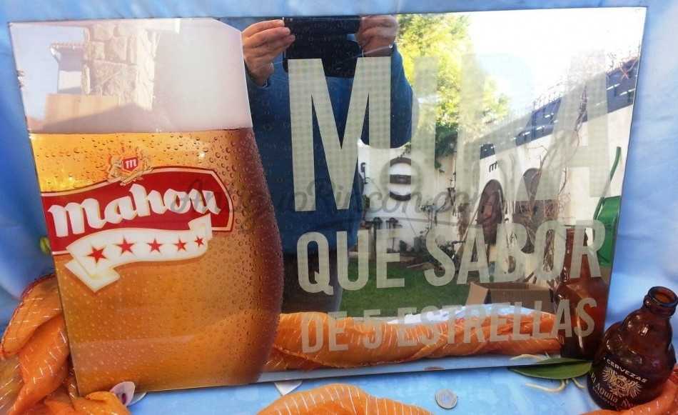 Espejo publicitario "cerveza Mahou" (pieza para coleccionistas)