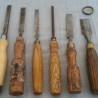 Formones de maestro carpintero. 6 herramientas. Formón.