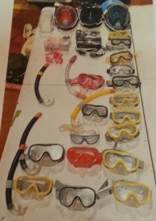 Gafas de buceo. Cantidad y variedad para comprar o alquilar.