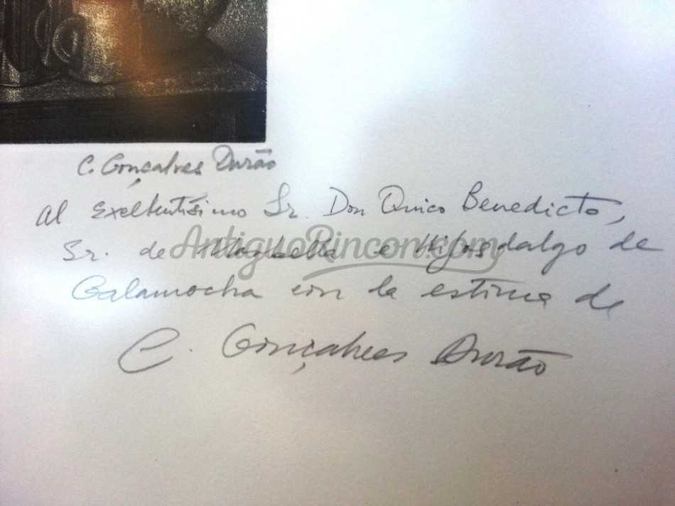 Antiguo grabado (Carlos Goncalves) firmado. Enmarcado y acristalado