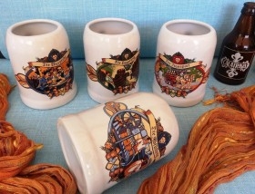 Colección de cuatro jarras de cerveza. Origen alemán