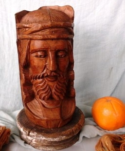 Talla vieja busto jesucristo. Artesanía. Noble madera. Jesus christ old size