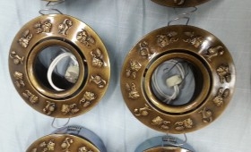 Embellecedores en latón de halógenos. Estilo vintage.