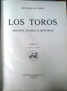 Libros LOS TOROS. COSSIO. Colección completa. Tratado técnico e histórico.