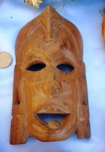 Máscara antigua de madera. Años 70 Kenya. Old wooden mask
