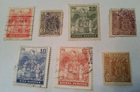 Pólizas circuladas de los años 60-70. En pesetas y céntimos de pesetas.