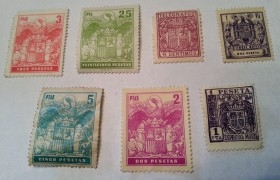 Pólizas circuladas de los años 60-70. En pesetas y céntimos de pesetas.
