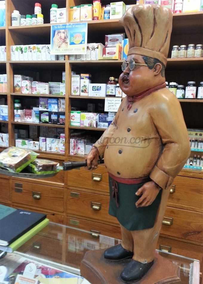 Jefe de cocina. Maniquí. Estatua. En fibra de vidrio. Años 70. Emblemática figura.