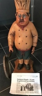 Jefe de cocina. Maniquí. Estatua. En fibra de vidrio. Años 70. Emblemática figura.