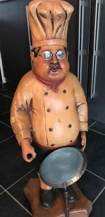 Jefe de cocina. Maniquí. Estatua. En fibra de vidrio. Años 70. Emblemática figura.