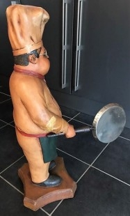 Jefe de cocina. Maniquí. Estatua. En fibra de vidrio. Años 70. Emblemática figura.