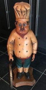Jefe de cocina. Maniquí. Estatua. En fibra de vidrio. Años 70. Emblemática figura.