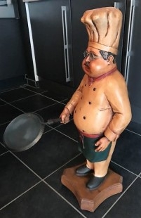 Jefe de cocina. Maniquí. Estatua. En fibra de vidrio. Años 70. Emblemática figura.