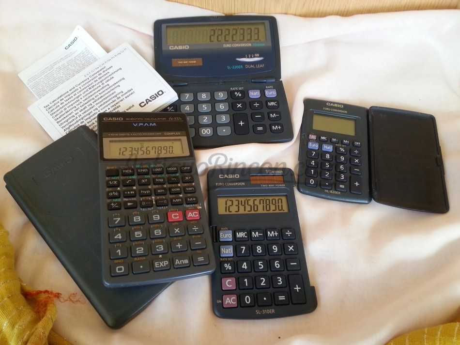 Calculadoras CASIO. 4 unidades. Todas máquinas viejas.