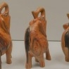 Elefantes en madera. Colección de 3 preciosos elefantes con su trompa hacia arriba. Años 80