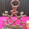 Lámpara judía. Hanukia de aceite. Janukia. En bronce. Muy antigua. Jewish chandelier