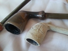 Pipas antiguas. Conjunto de 3 unidades. Set of old pipes.