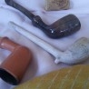 Pipas antiguas. Conjunto de 3 unidades. Set of old pipes.