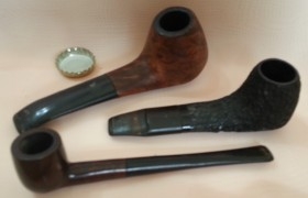 Pipas antiguas. Conjunto de 3 unidades. Set of old pipes.