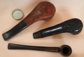 Pipas antiguas. Conjunto de 3 unidades. Set of old pipes.