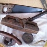 Herramientas carpintero. Colección de varias herramientas antiguas