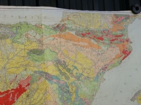 Mapa antiguo. Didáctico. Año 74. Mapa India y Asia. Búlgaro.