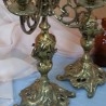 Candelabros de 5 brazos en bronce. Pareja.