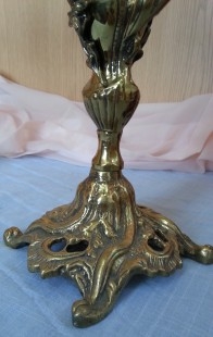 Candelabros de 5 brazos en bronce. Pareja.