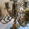 Candelabros de 5 brazos en bronce. Pareja.