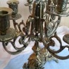 Candelabros de 5 brazos en bronce. Pareja.