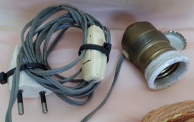Cableado de lámpara de suelo vintage. Interruptor