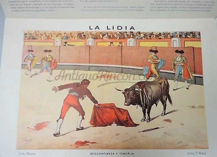 Litografías tauromaquia. Colección de 11 litos. LA LIDIA DE J. PALACIOS