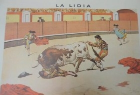 Litografías tauromaquia. Colección de 11 litos. LA LIDIA DE J. PALACIOS