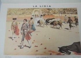 Litografías tauromaquia. Colección de 11 litos. LA LIDIA DE J. PALACIOS