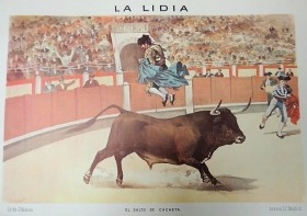 Litografías tauromaquia. Colección de 11 litos. LA LIDIA DE J. PALACIOS