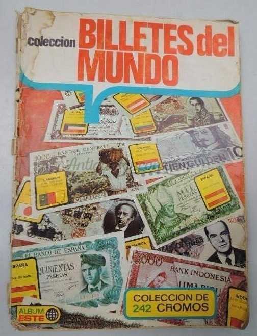 Album de cromos BILLETES DEL MUNDO. AÑO 74. INCOMPLETO.