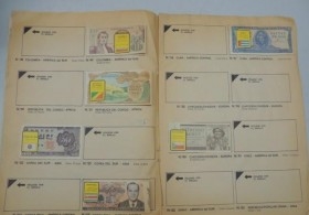 Album de cromos BILLETES DEL MUNDO. AÑO 74. INCOMPLETO.