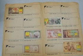 Album de cromos BILLETES DEL MUNDO. AÑO 74. INCOMPLETO.