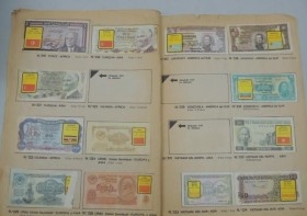 Album de cromos BILLETES DEL MUNDO. AÑO 74. INCOMPLETO.