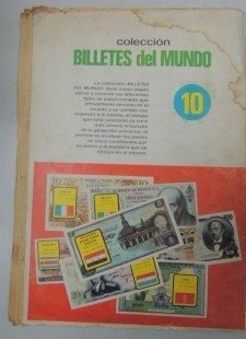 Album de cromos BILLETES DEL MUNDO. AÑO 74. INCOMPLETO.